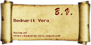 Bednarik Vera névjegykártya